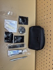 TUMI Bag Black Zip Pouch Travel Case Amenity Kit Delta Toiletries Business