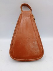 Vtg Leather Men&rsquo;s Travel Brush with Zippered Accessory Pouch