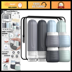 Travel Toiletry Bottles Set 8 Pack, TSA Approved Silicone Leak Proof Containers