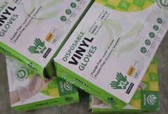 SWIFTLITE Disposable Vinyl Gloves, Food Safe, Latex-Free XL Clear LOT OF 4