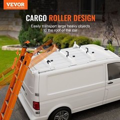 Trailer Ladder Rack, 54&Prime; 3 Crossbars Ladder Roof Rack, Heavy-duty Steel Van Roo