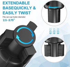 Car Cup Holder Expander Extender Adapter for Yeti Hydro Flask Large Bottles Mugs