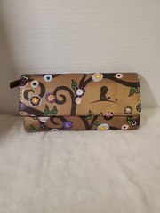 St Jude Rose Metallic Gold Trifold Travel Jewelry Case Pouch Flower Vine 4&Prime;X8&Prime;