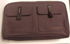 ERMENEGILDO ZEGNA Brown nylon canvas Travel Toiletry Shower tote bag