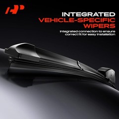 Pack of 2 Windshield Wiper Blades with Wear Indicator & Towel – Compatible
