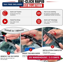 Windshield Wiper Blades Replacement for Toyota Highlander 2020 2021 2022 2023 Or