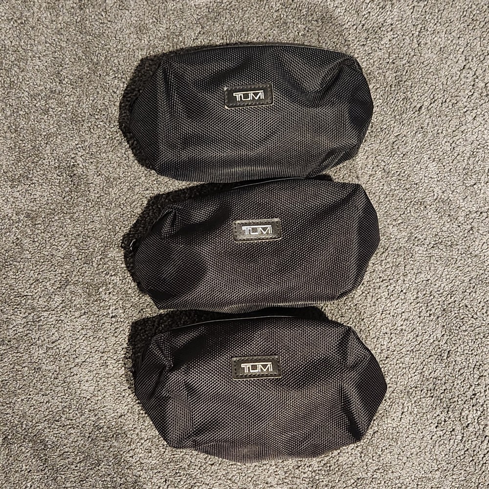 Tumi For Delta Black Travel Toiletry Bag Lot of 3