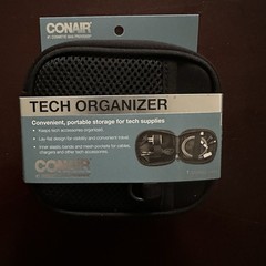 CONAIR – Tech Organizer for Storage Cables and Chargers 3 Compartments To Store