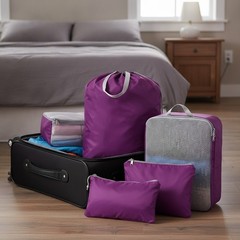 Travel Smart with 7 Lightweight Compression Packing Cubes – Perfect for Women