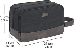 Waterproof Canvas Toiletry Bag for Men Women Large Travel Organizer