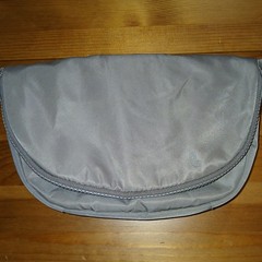 Lole Gray Zip Travel Pouch Organizer w/ Snap Flap & Interior Mesh Pocket