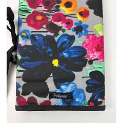 Thirty One Jewelry Travel Organizer Makeup Gray Floral Ribbon Tie Portable Wrap