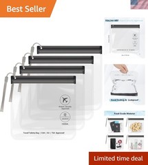 4Pcs TSA Approved Clear Toiletry Bags: Waterproof & Leakproof Travel Set