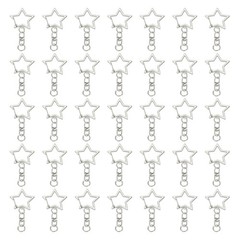 60 Pcs Star Shooting Hooks with Chain, for Silver