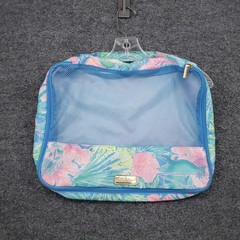Lilly Pulitzer Packing Cube Bag Womens Blue Travel Organizer Floral Zip Mesh