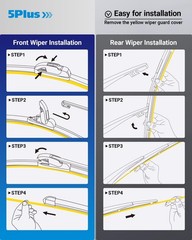 5 PLUS® 28&Prime;+14&Prime;+12&Prime; Windshield Wipers Replacement for Toyota Corolla 2024 2