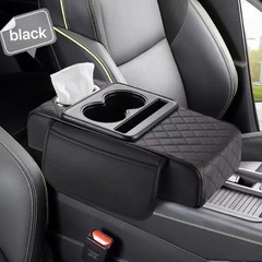 Auto Center Console Armrest Height Pad Armrest Cushion Cover With 2 Cup Holders