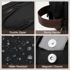 Toiletry Bag for Men Hanging Travel Toiletry Bag, Extra Medium Black&Brown