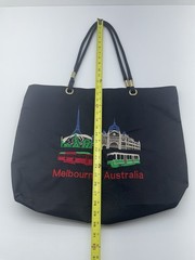 Melbourne Australia Embroidered Reusable Shopping Tote Bag