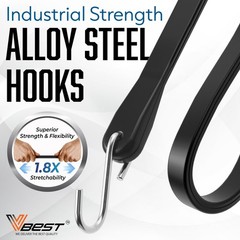 VBEST Rubber Bungee Cords with Hooks – 2×10&Prime;, 2×15&Prime;, 2×21&Prime;, 2×31&Prime;, Black