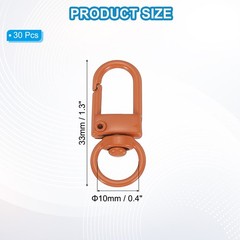 30pcs Jewelry Swivel Hook, Orange Metal Clip