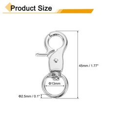 6Pcs Swivel Hooks for Lanyard Clips 13mm (1/2&Prime;) Silver