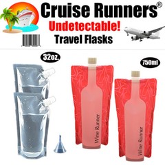 Cruise Ship Flask Kit Rum Runner Sneak Smuggle Alcohol Liquor Booze Bags Plastic