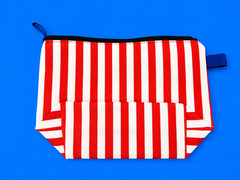 IKEA SKOGSSALLAT Toiletry Bag Red – White – Striped Brand NEW