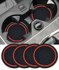UBOG 4PCS Car Coasters,Car Accessories Cup Black&red