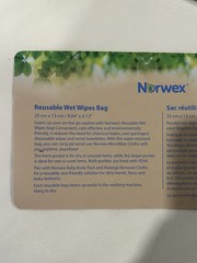 Norwex Reusable Wet Wipes On The Go Zipper Travel Bag Pouch Only
