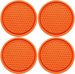 MEAJOO 4PCS Car Cup Holder Coaster, Universal Auto Non-Slip 4 pcs, Orange