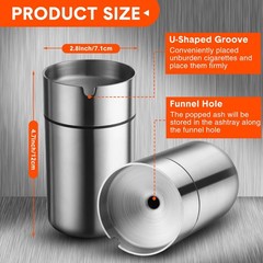 2 Pieces Stainless Steel Car Cup with Lid Portable One Size, Silver