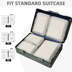 4 Set/6 Set/8 Set Compression Packing Cubes Travel 06-Grey Square Mesh