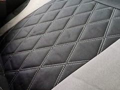Elite Canvas Seat Covers Front Grey Black For PEUGEOT PARTNER HDI VAN