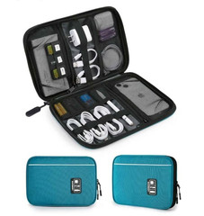 Travel Electronics Organizer Case Zippered Pouch for Cables & Chargers