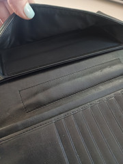 Lot of 2 TUMI Travel Wallet Organizers Passports Credit Cards Black Leather