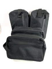 QTY-4 Travel Shaving Toothbrush Overnight Toiletry Cosmetic Black Bag Men Women
