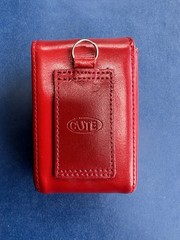 Cute Red Faux Leather Festival/essentials/mini Case Snap Closure & Belt Loop