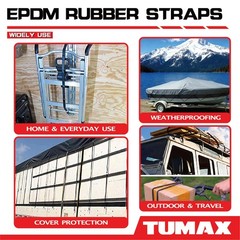 30 Piece Bungee Cords with Hooks 15inch EPDM Rubber Heavy Duty Tarp Straps Black