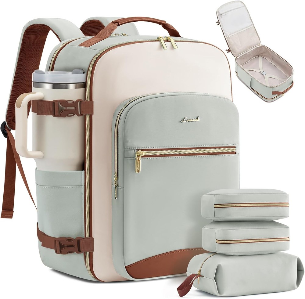 40L Women Airline Approved Carry‑on Backpack,Waterproof fits 18&Prime; Laptop