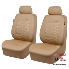Car Seat Covers Only for Car, 3D Tyre Print Automotive Two Front Beige All