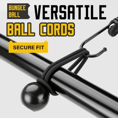 Bungee Cords with Hooks, 30-Pack Assortment – Black, Black&green&yellow