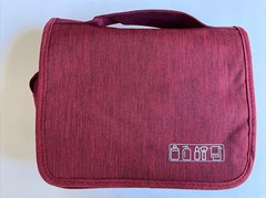 Toiletry Bag Multiple Compartments 2-Sections 9.5&Prime;x7.5&Prime;x3.5&Prime; Red NEW
