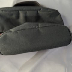 BVLGARI Gray Travel Toiletry Bag Zip Pouch with Handle Cosmetic Case