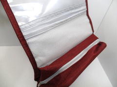 Redwood Apartment Neighborhoods Red/Gray Toiletry Multi-Pocket Handle Travel Bag