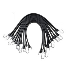 ROBLOCK 21&Prime; Rubber Tarp Straps with 150% Max 21 Inch(pack of 10), Black