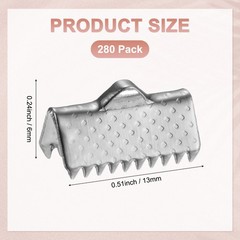 280Pcs Ribbon Ends 13mm with DIY Clip, White Dots K