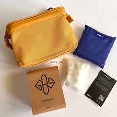 Ettinger London x ANA Airlines x Aveda Amenity Travel Pouch Case Yellow Gold