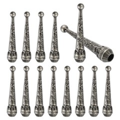 12Pcs for Bolo Tie 2&Prime; Tips, Alloy Cap Replacement Grey