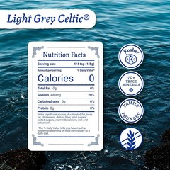 Celtic Sea Salt Light Grey Coarse – Unrefined Mineral Salt, 70+ Minerals, 1 lb